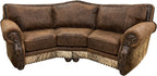Yellowstone Curved Buffalo Exotic Western Leather & Cowhdie Sofa