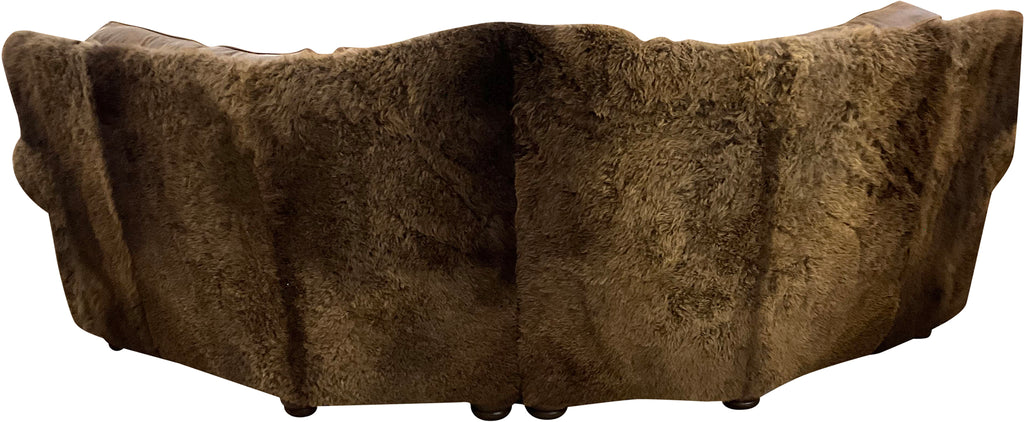 Yellowstone Curved Buffalo Exotic Western Leather & Cowhdie Sofa