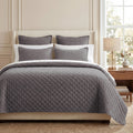 Velvet Diamond Quilt - Gray Quilt