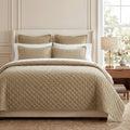 Velvet Diamond Quilt Set - Oatmeal Quilt Set