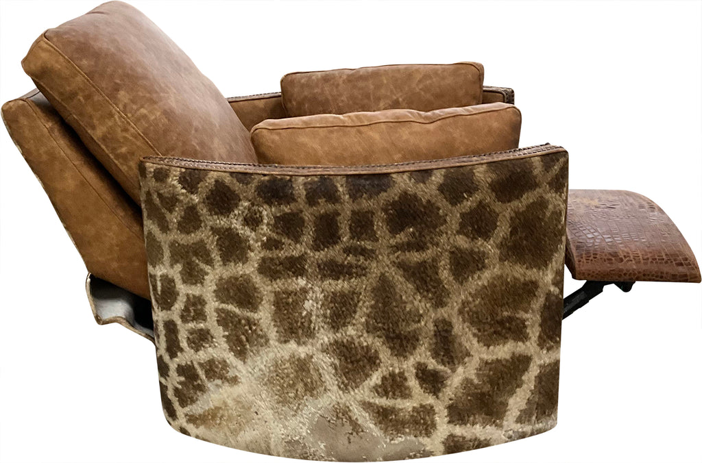 Giraffe Wild Exotic Safari Swivel Recliner