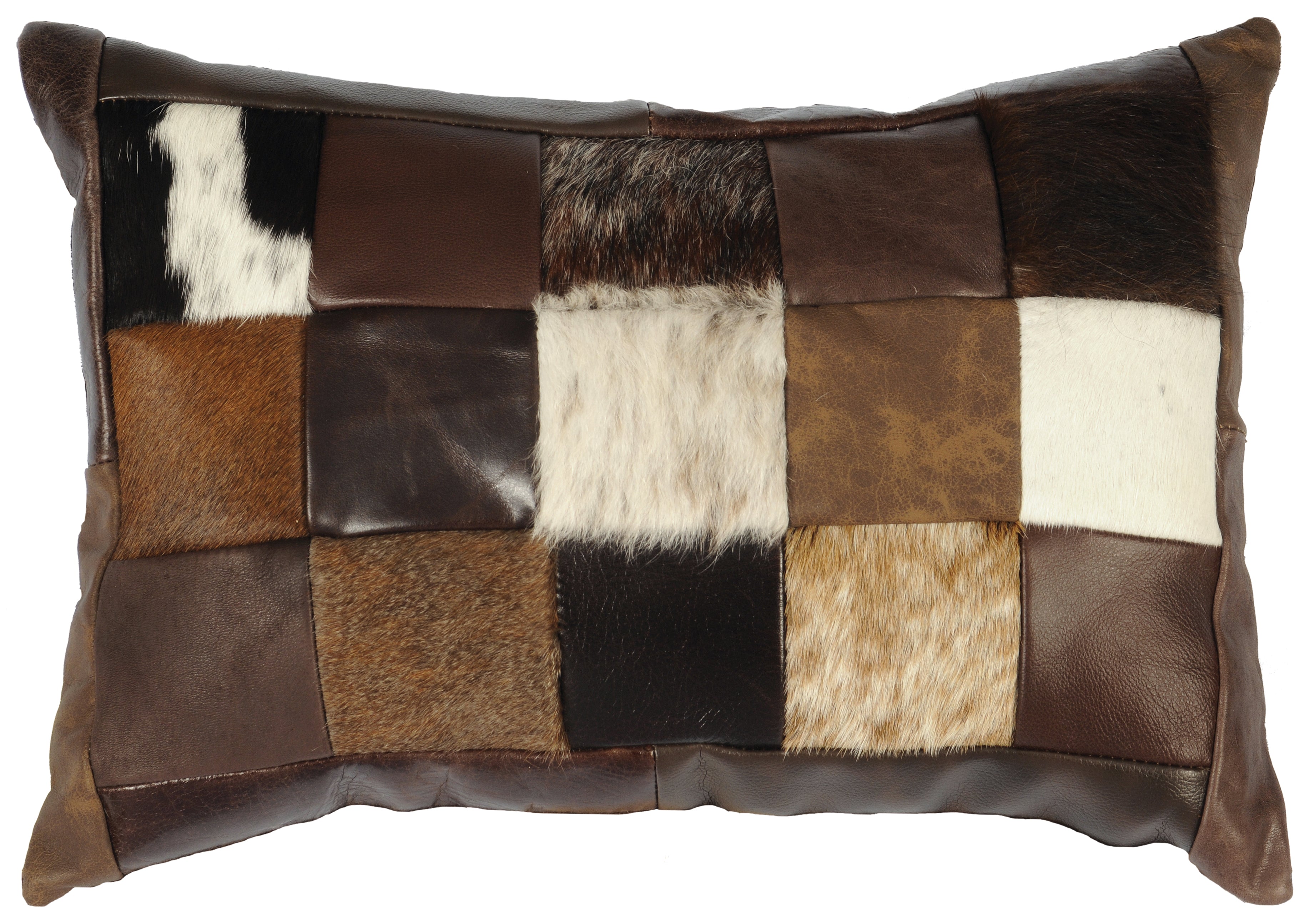 Patchwork Hair on Hide Pillow - 12x18