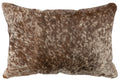 Dark Brown Speckled Hair on Hide Pillow - 12x18 - Fabric Back
