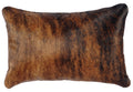 Dark Brindle Hair on Hide Pillow - 12x18 - Fabric Back