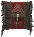 Yellowstone III Leather Pillow - 18x18 - Fabric Back