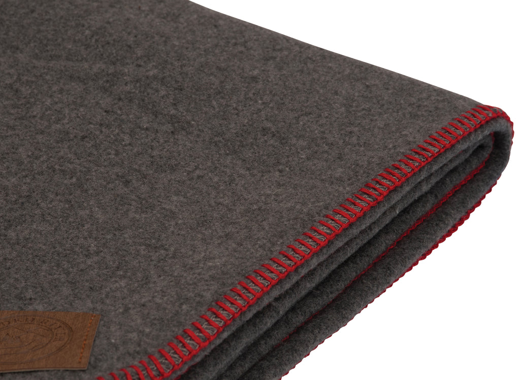 Solid Greystone Red Throw