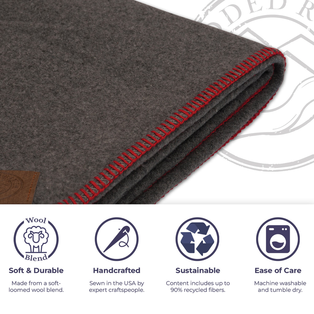 Solid Greystone Red Throw