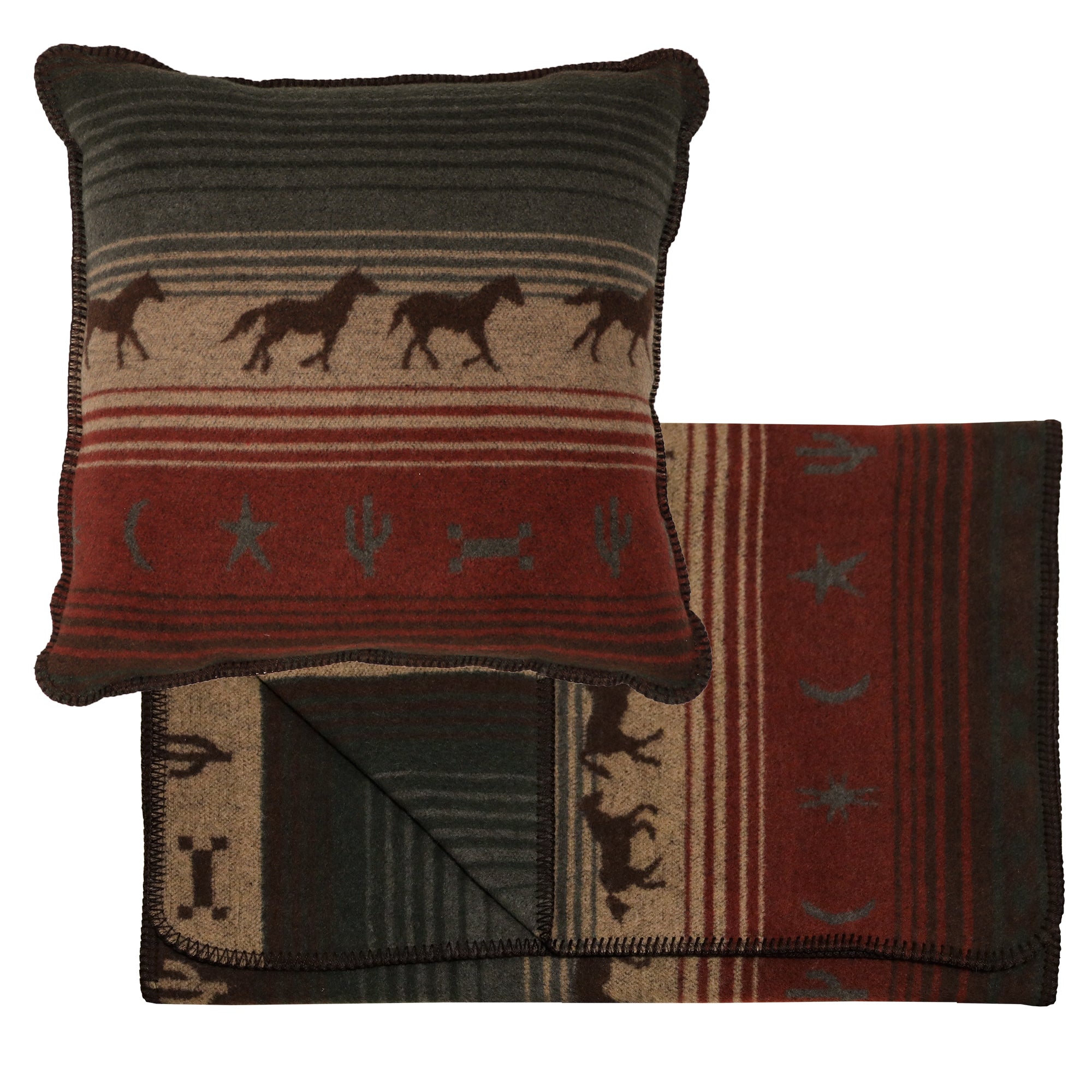 Mustang Canyon III Bed Scarf & Pillow Set