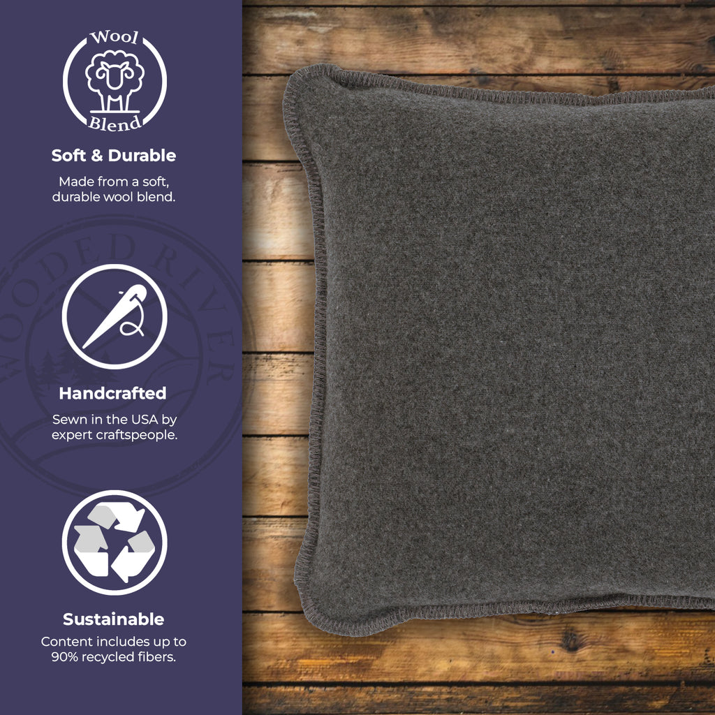 Solid Greystone Pillow - 20x20
