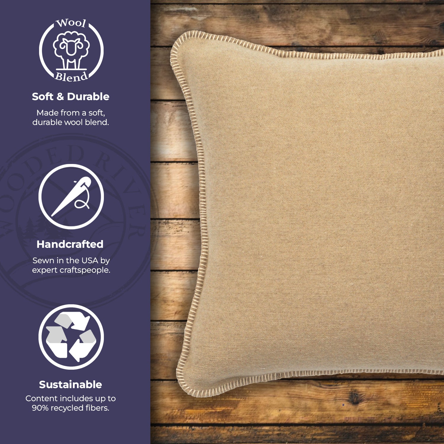 Solid Crème Pillow - 20x20