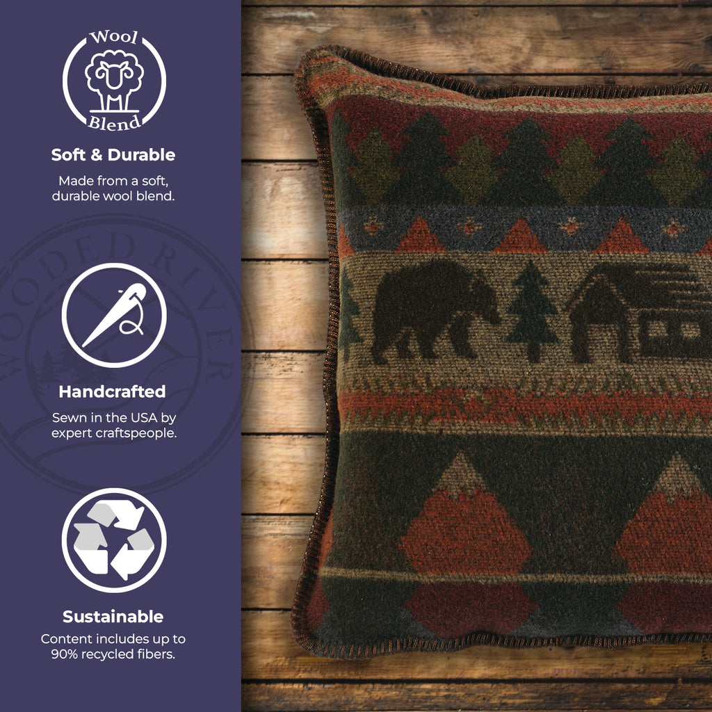 Cabin Bear Pillow - 20x20