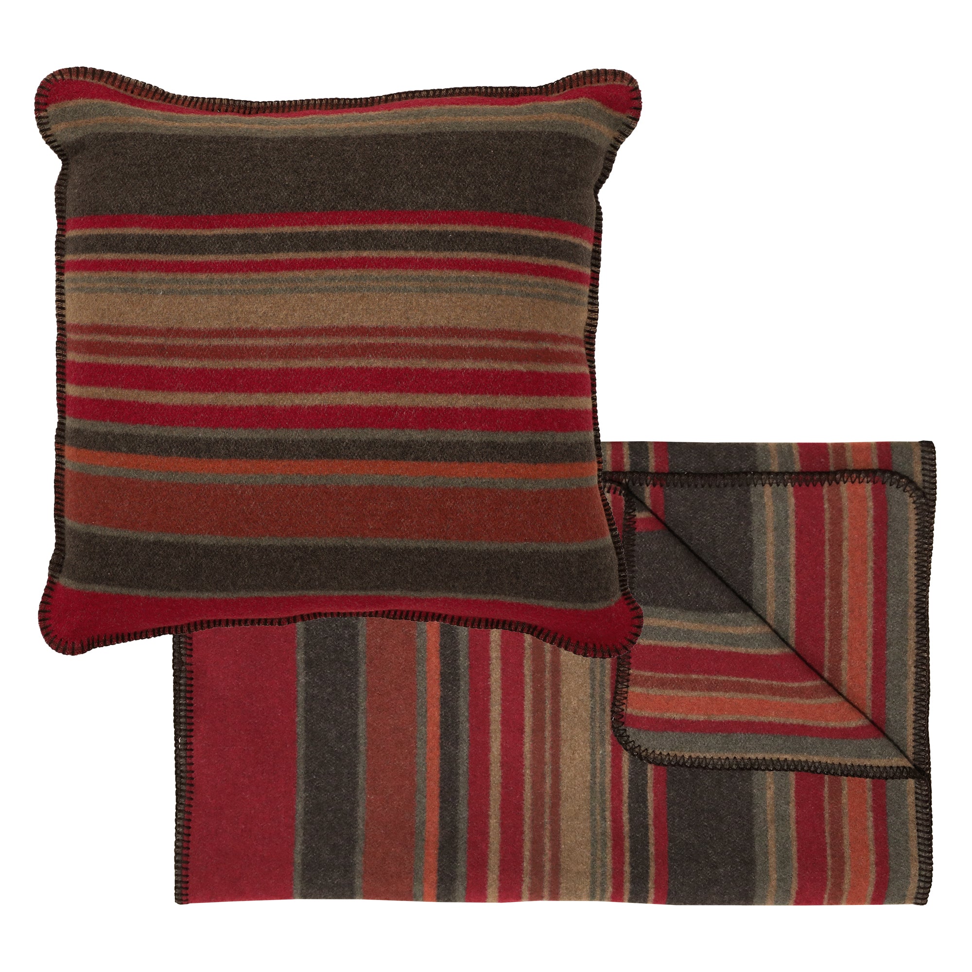 Hudson Garnet Bed Scarf & Pillow Set