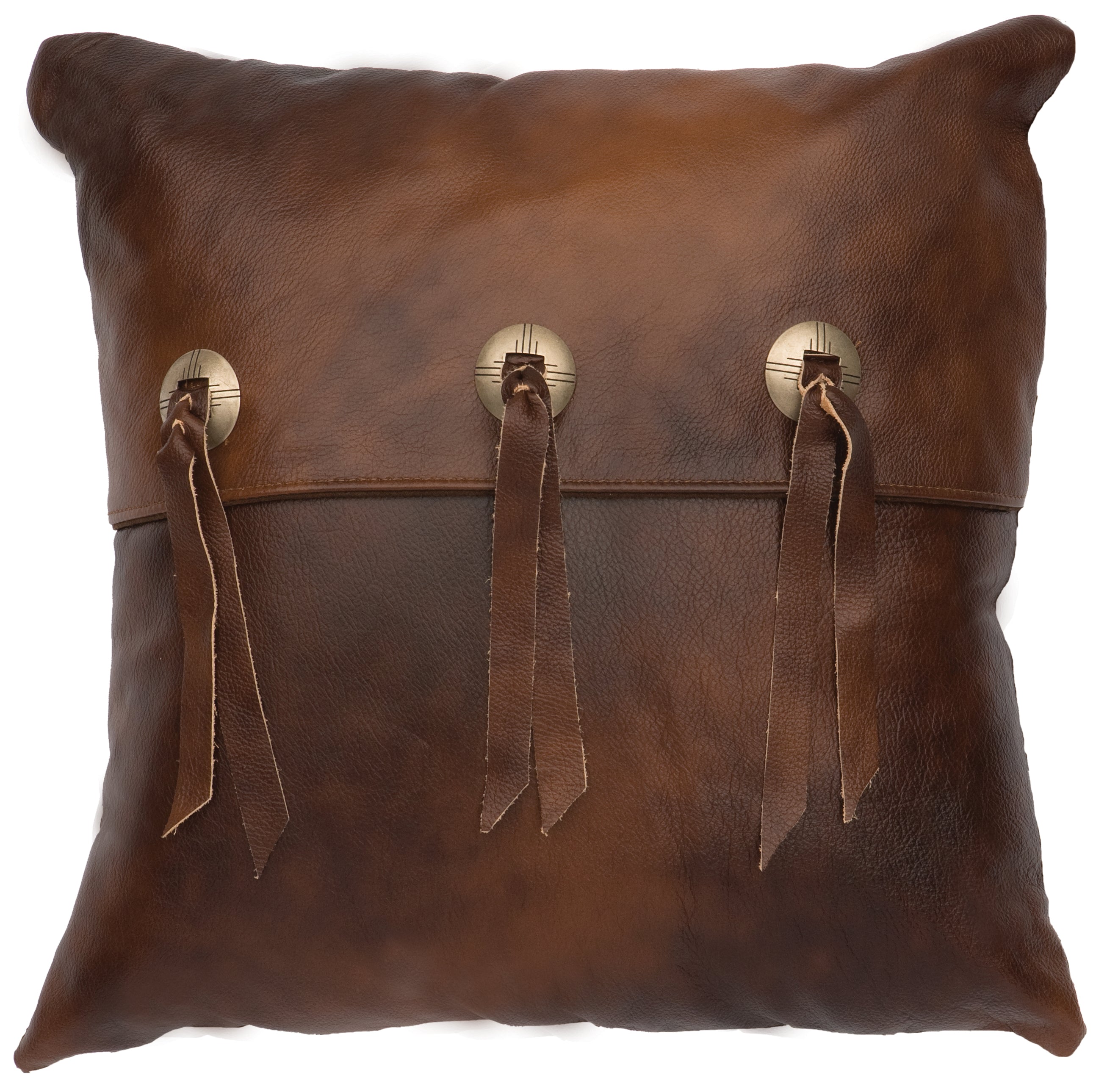 Painted Desert III Leather Pillow - 16x16 - Fabric Back