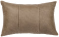 Silver Fox Leather Pillow - 12x18 - Fabric Back