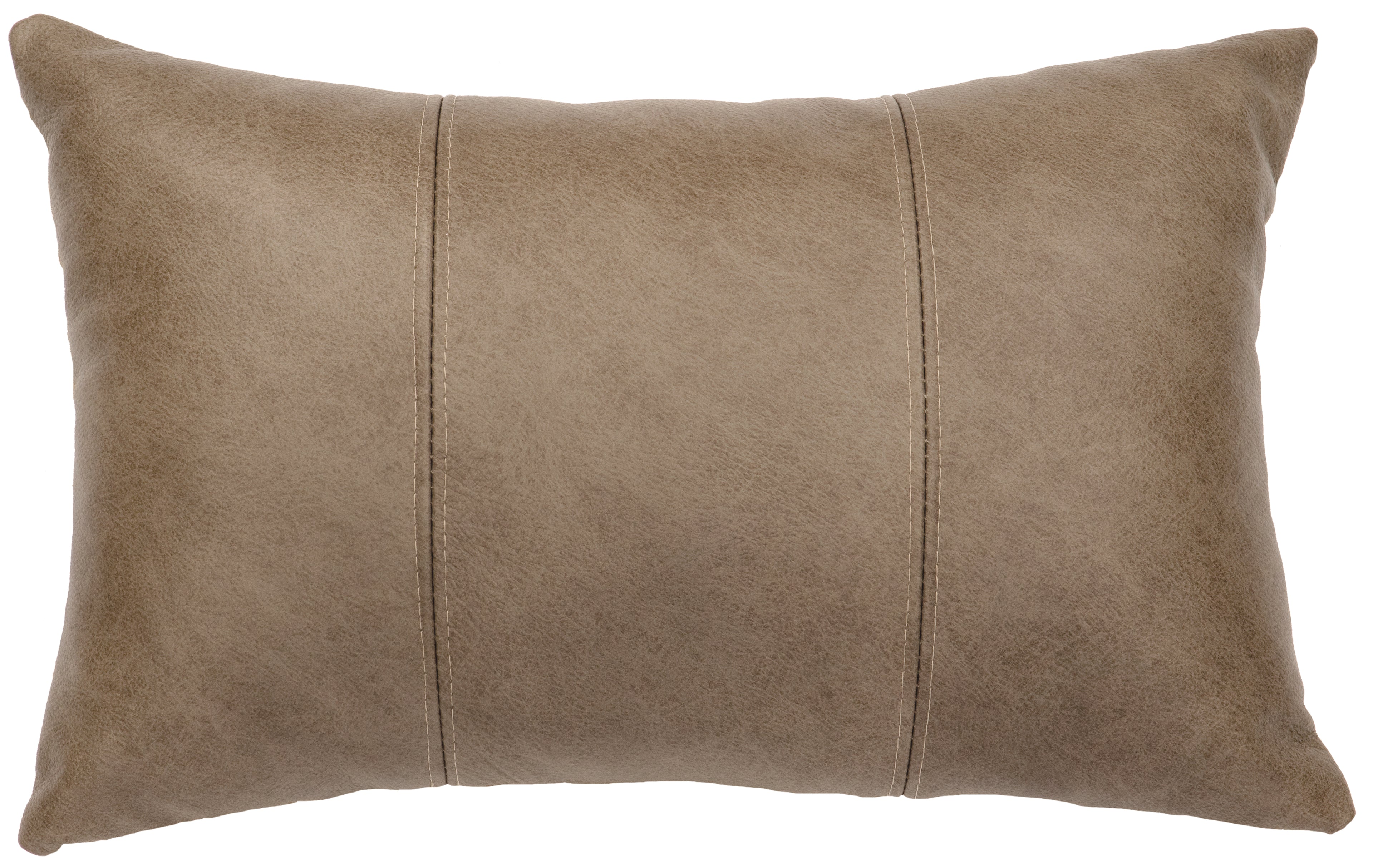 Silver Fox Leather Pillow - 12x18 - Fabric Back