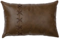 Paloma Earth Leather Pillow - 12x18 - Fabric Back