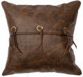 Cheyenne Slicker Leather Pillow - 16x16 - Fabric Back