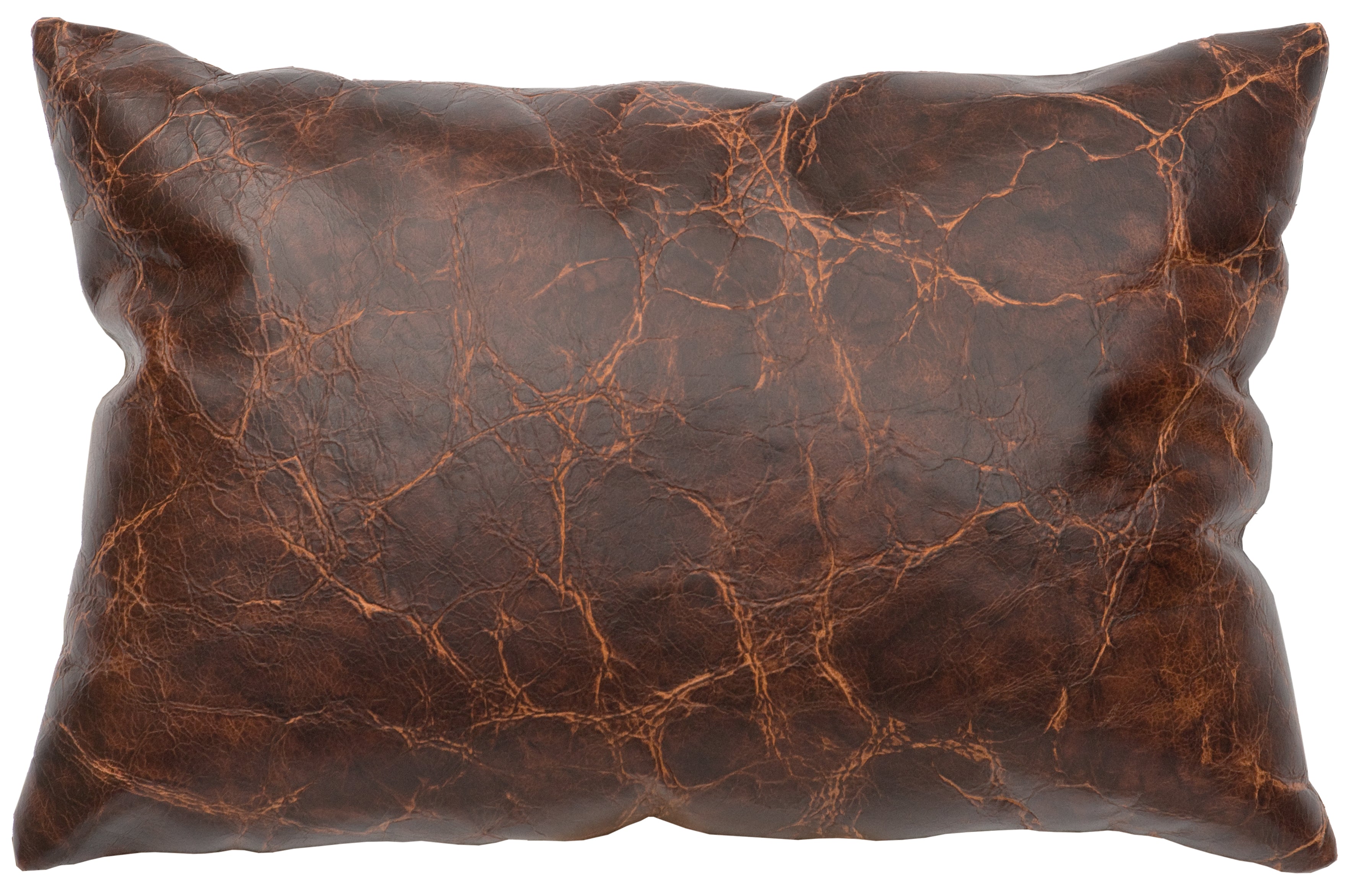 Timberlake Maple Leather Pillow - 12x18 - Fabric Back