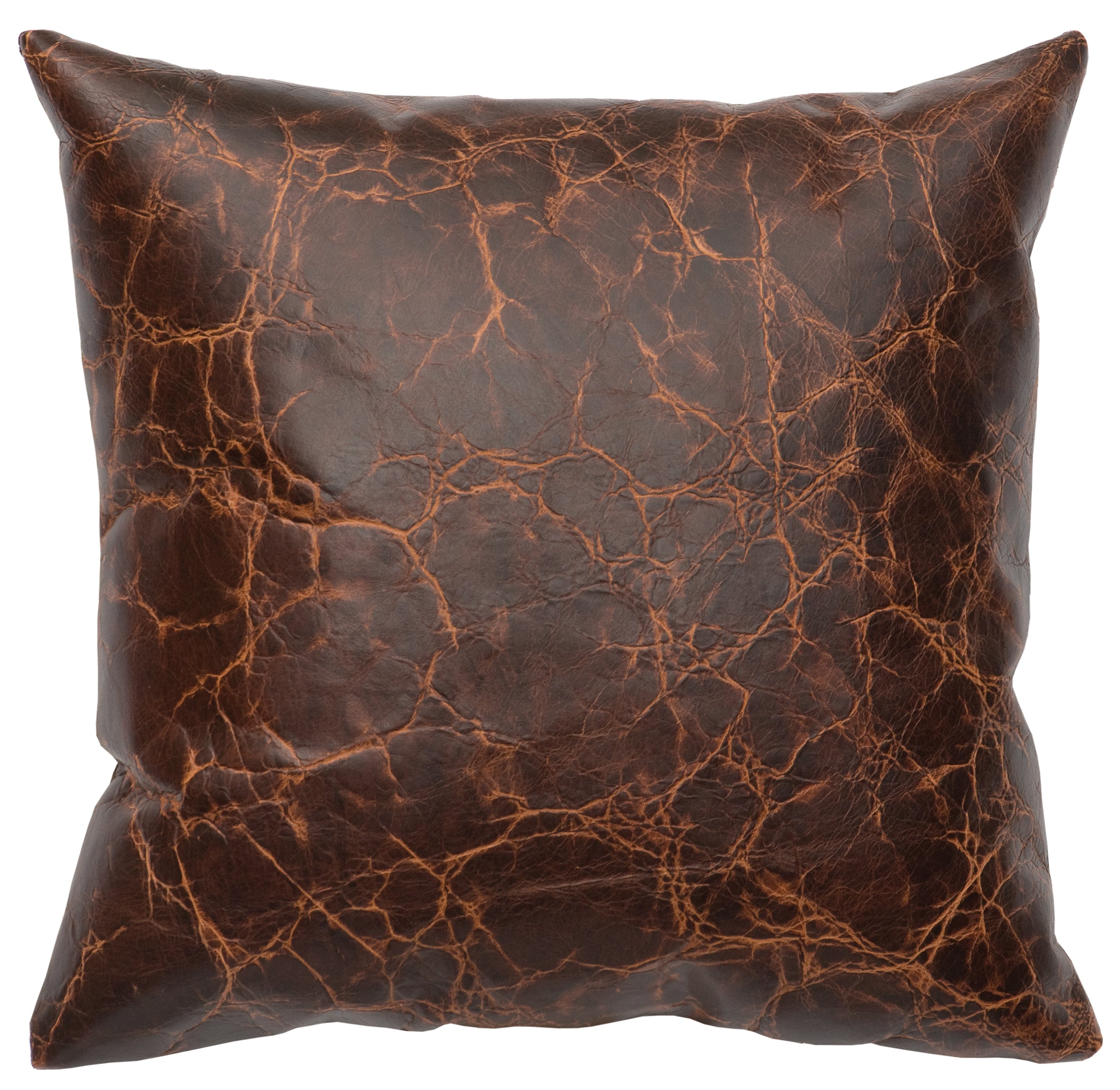 Timberlake Maple Leather Pillow - 16x16 - Fabric Back