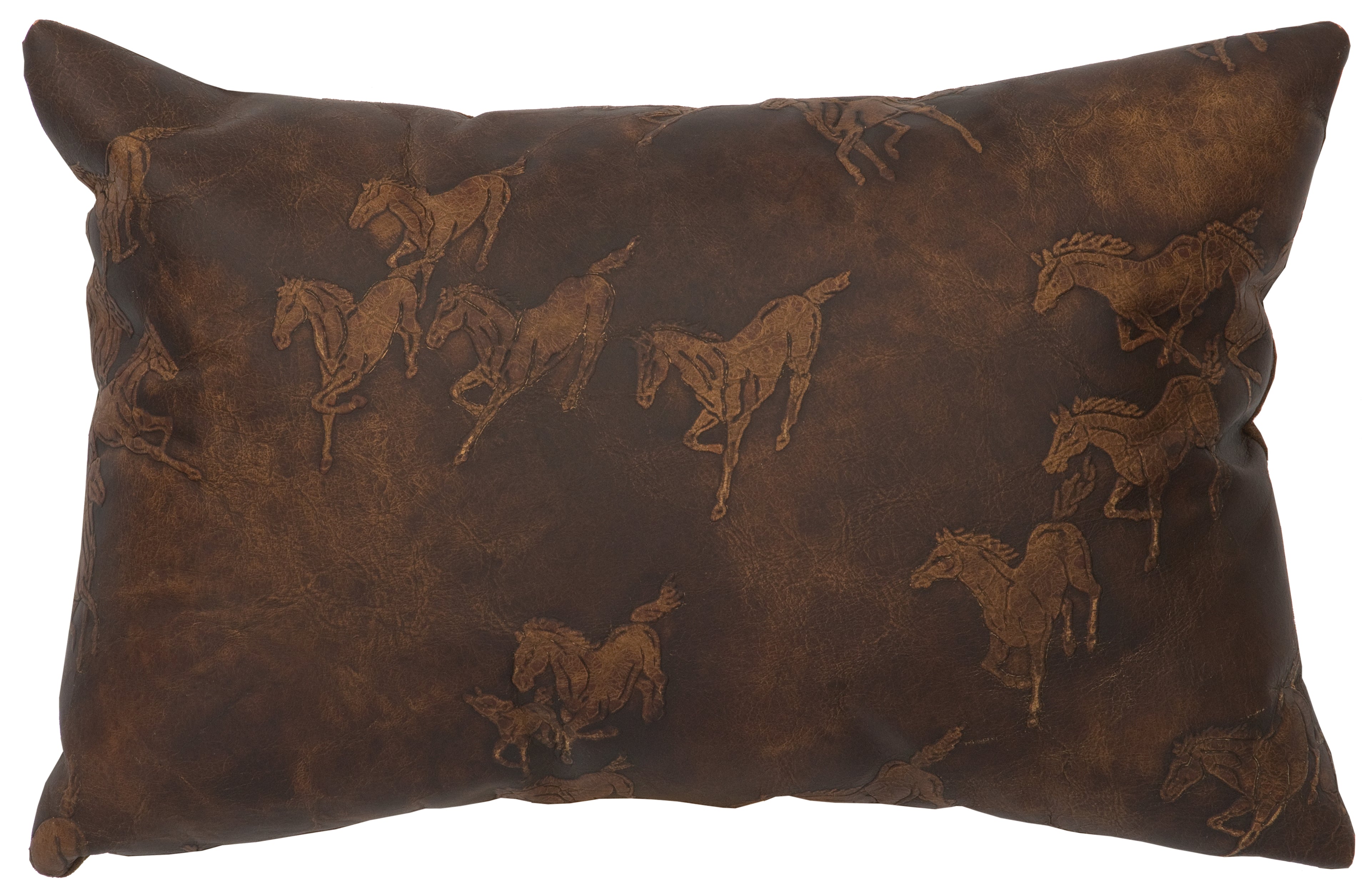 Lariat Leather Pillow - 12x18 - Fabric Back