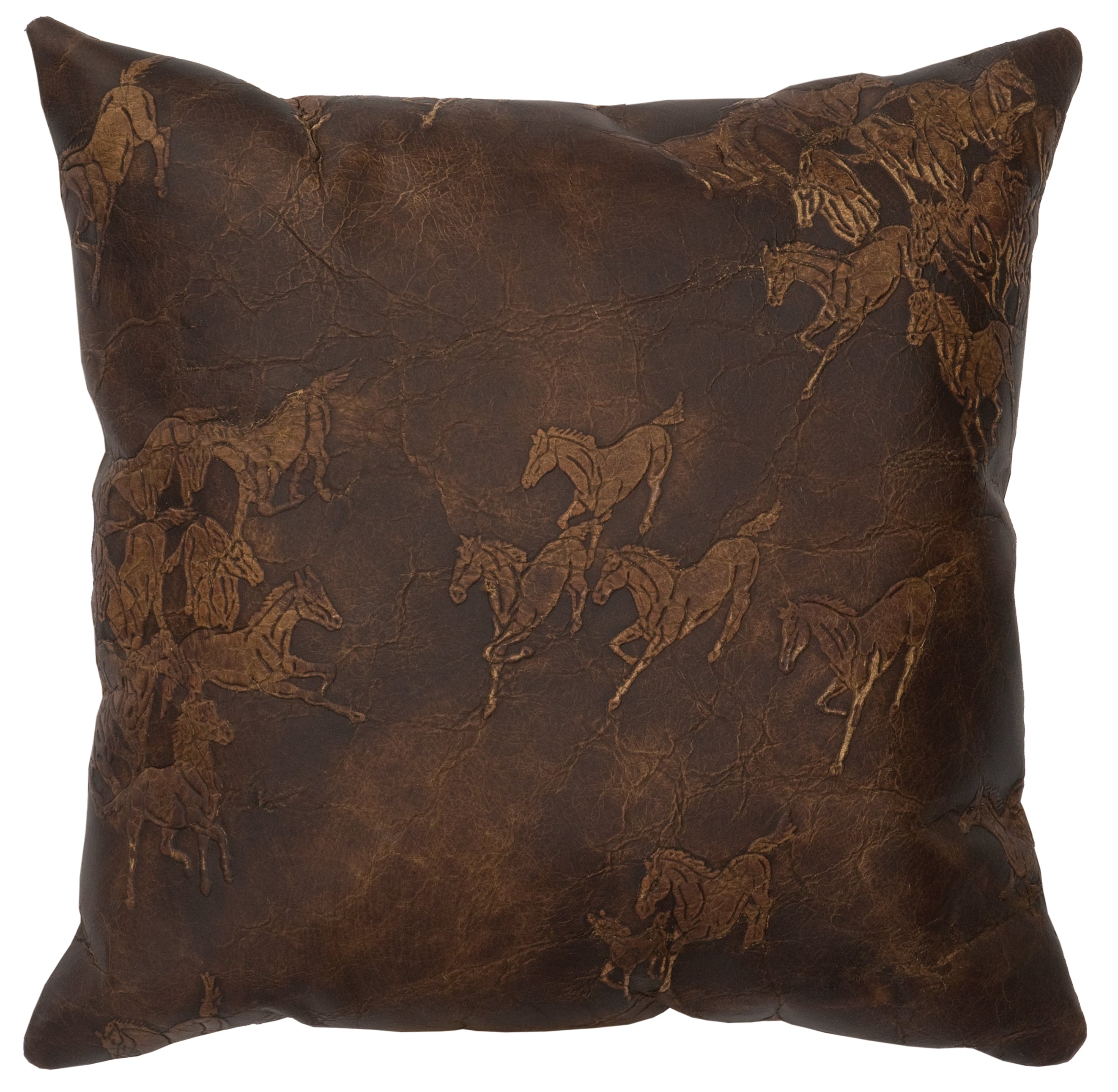 Settler Leather Pillow - 16x16 - Fabric Back