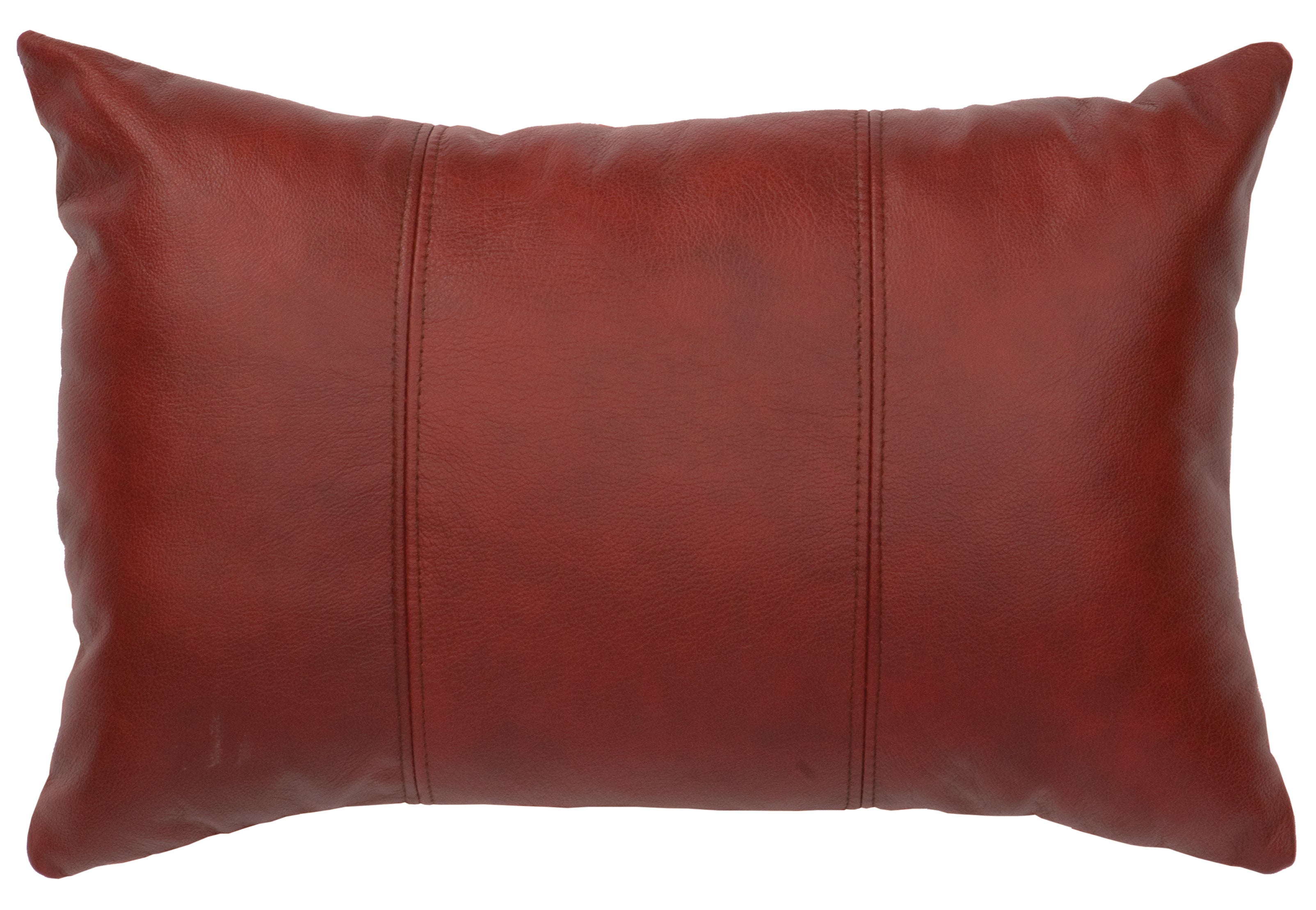 Salvaor Caboose Leather Pillow - 12x18 - Fabric Back