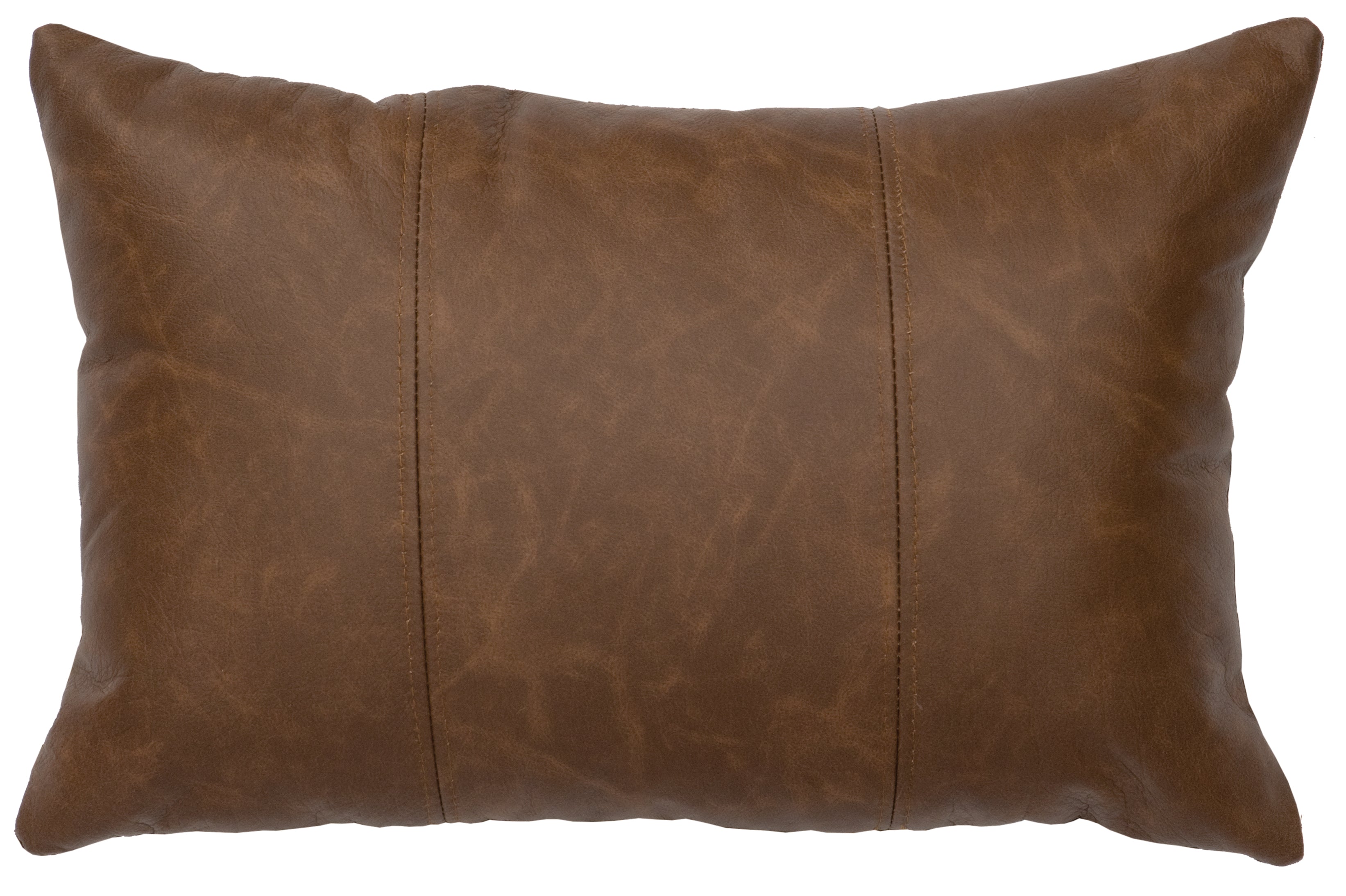 Butte Leather Pillow - 12x18 - Fabric Back