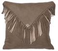 Mesquite Leather Pillow - 16x16 - Fabric Back