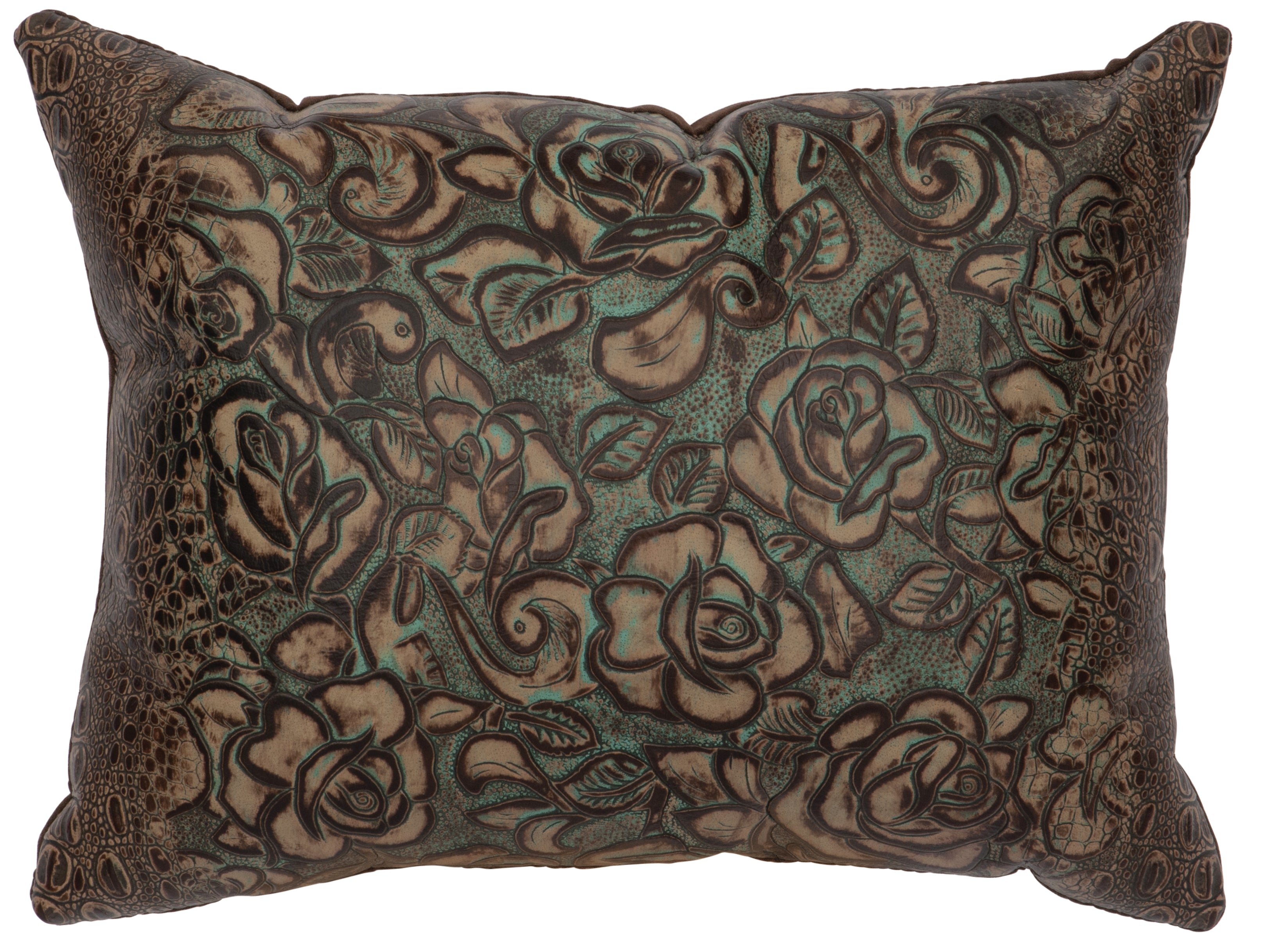 Sundance Leather Pillow - 12x16 - Fabric Back