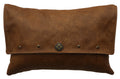 Moreno Midnight Leather Pillow - 12x18 - Fabric Back