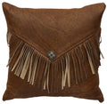Sunset Canyon,Paloma Lagoon Leather Pillow - 16x16 - Fabric Back