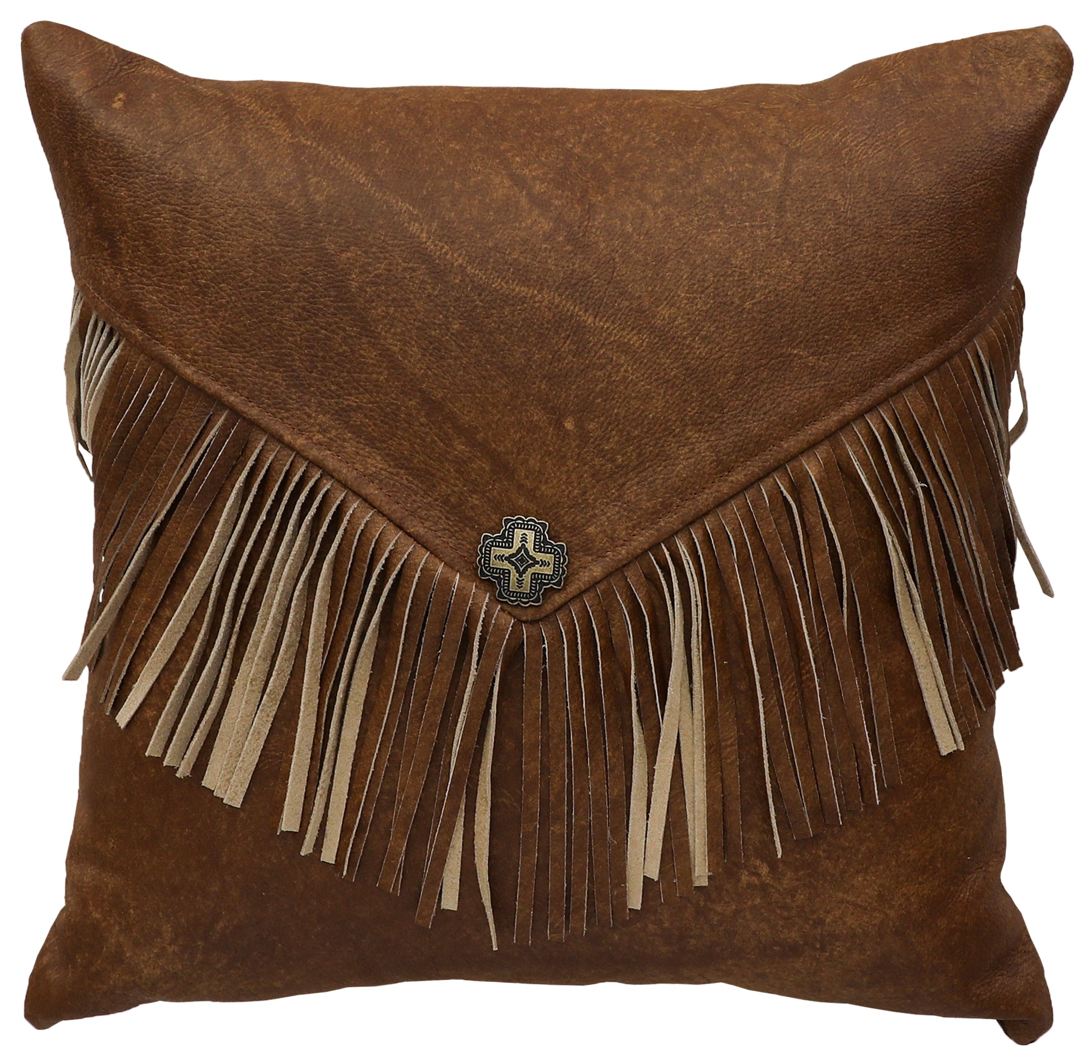Sunset Canyon,Paloma Lagoon Leather Pillow - 16x16 - Fabric Back