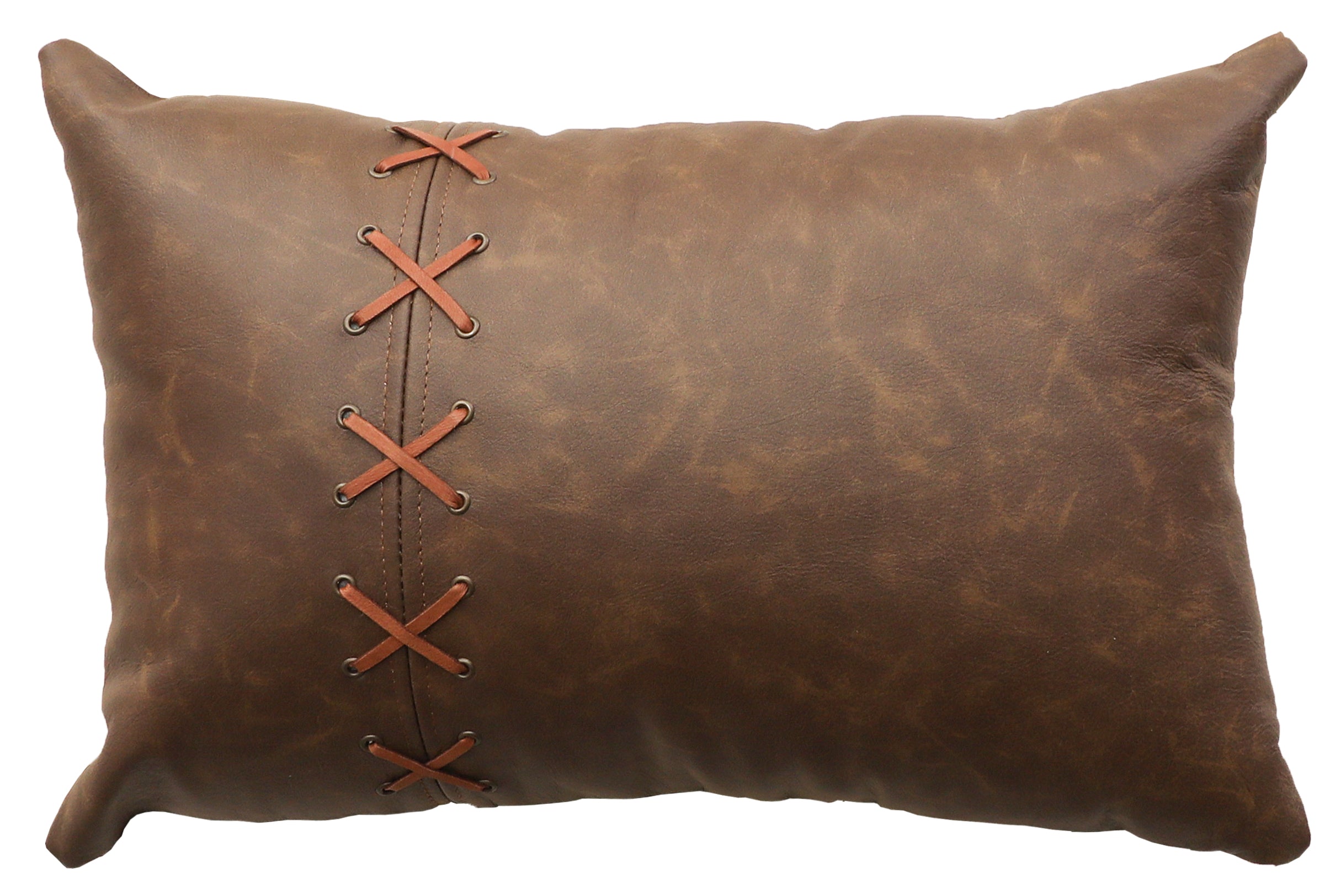 Puesta Del Sol Leather Pillow - 12x18 - Fabric Back