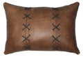 Lake Shore III Leather Pillow - 12x18 - Fabric Back