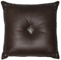 Mustang Canyon III Leather Pillow - 16x16 - Fabric Back