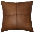 Gentle Fawn Leather Pillow - 18x18 - Fabric Back