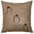 Torque Tan Leather Pillow - 16x16 - Leather Back
