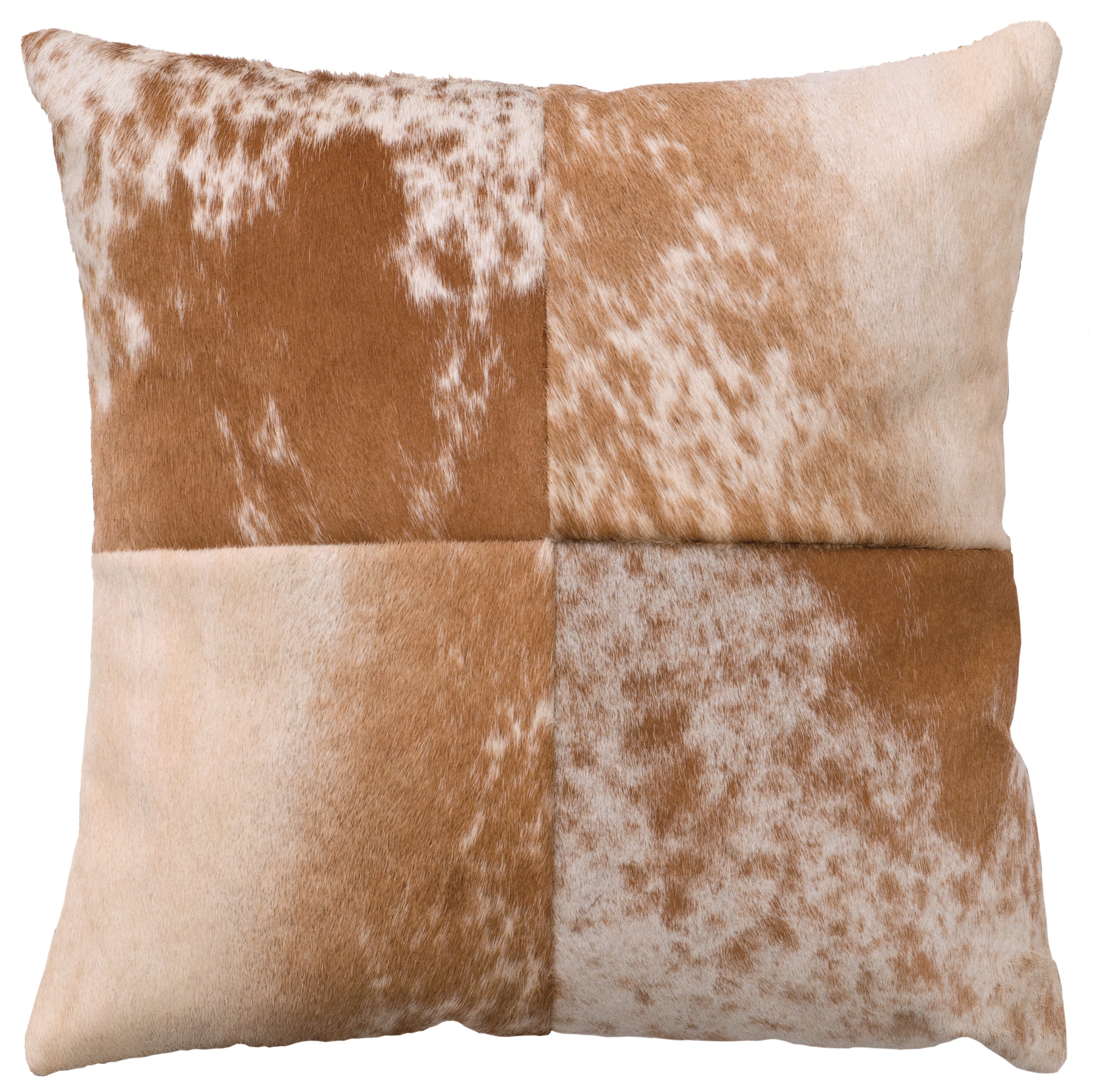 Speckled Light Brown Hair on Hide Pillow - 16x16 - Fabric Back