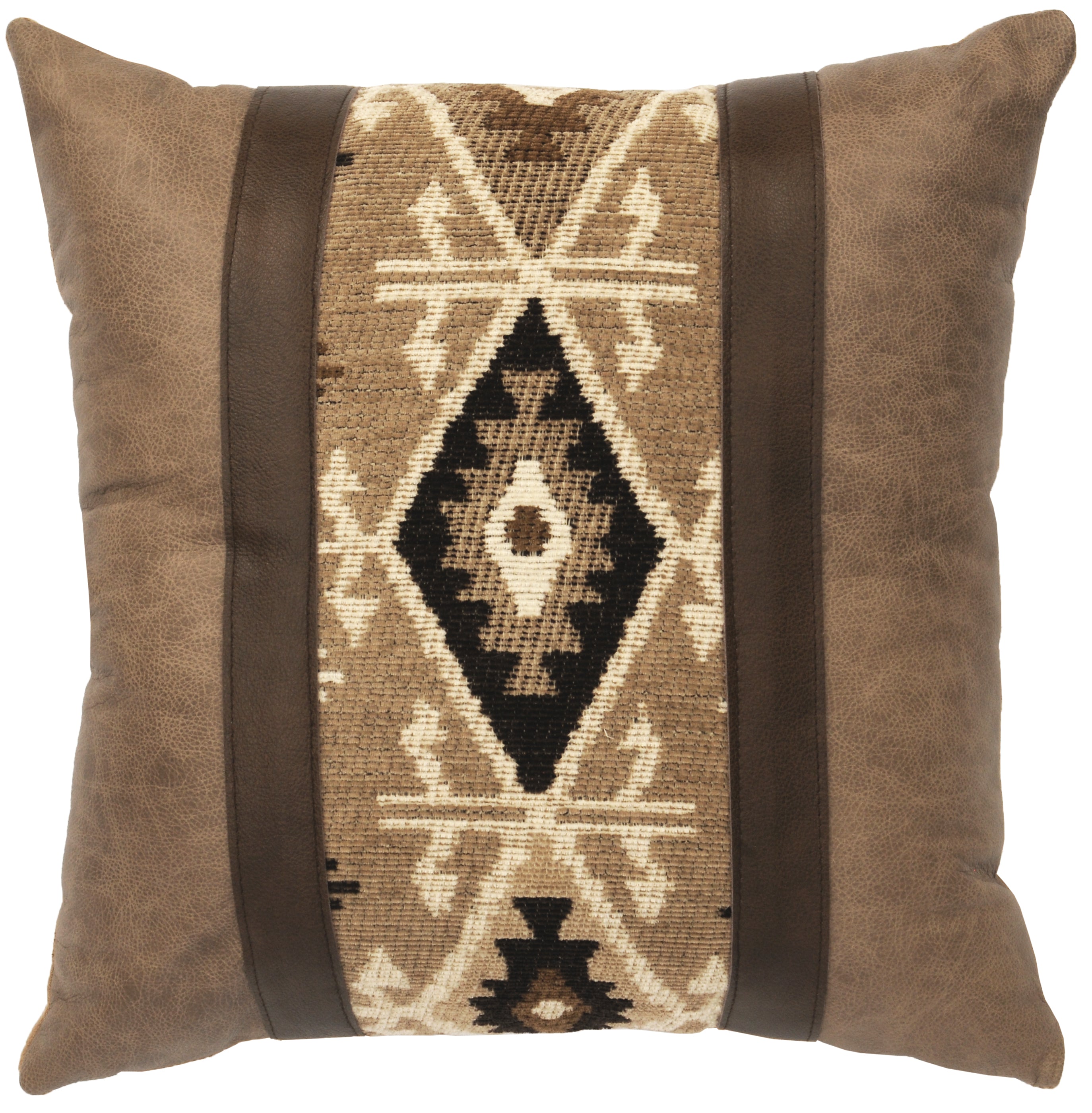 Mountain Storm Leather Pillow - 18x18