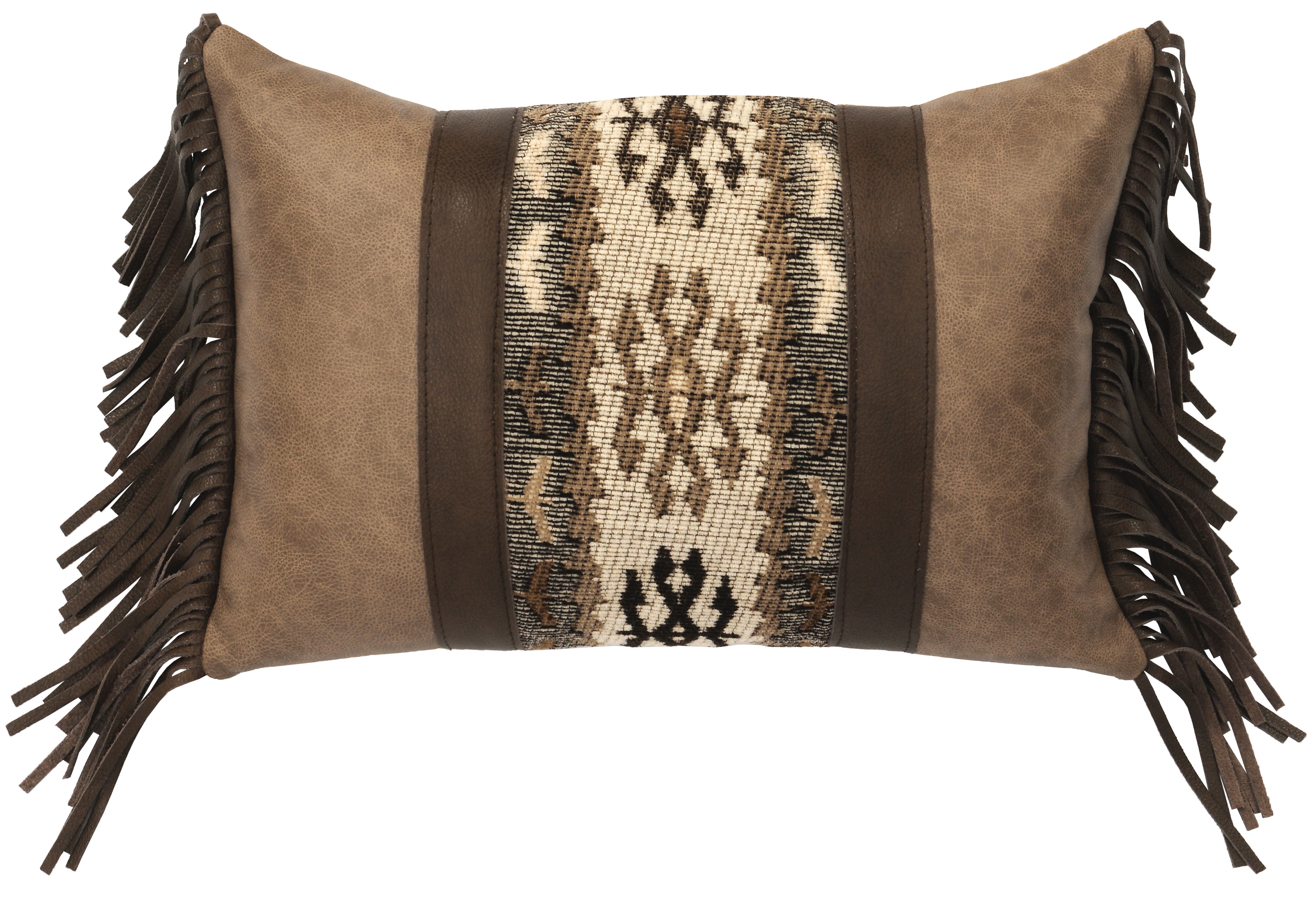 Mountain Storm Leather Pillow - 12x18