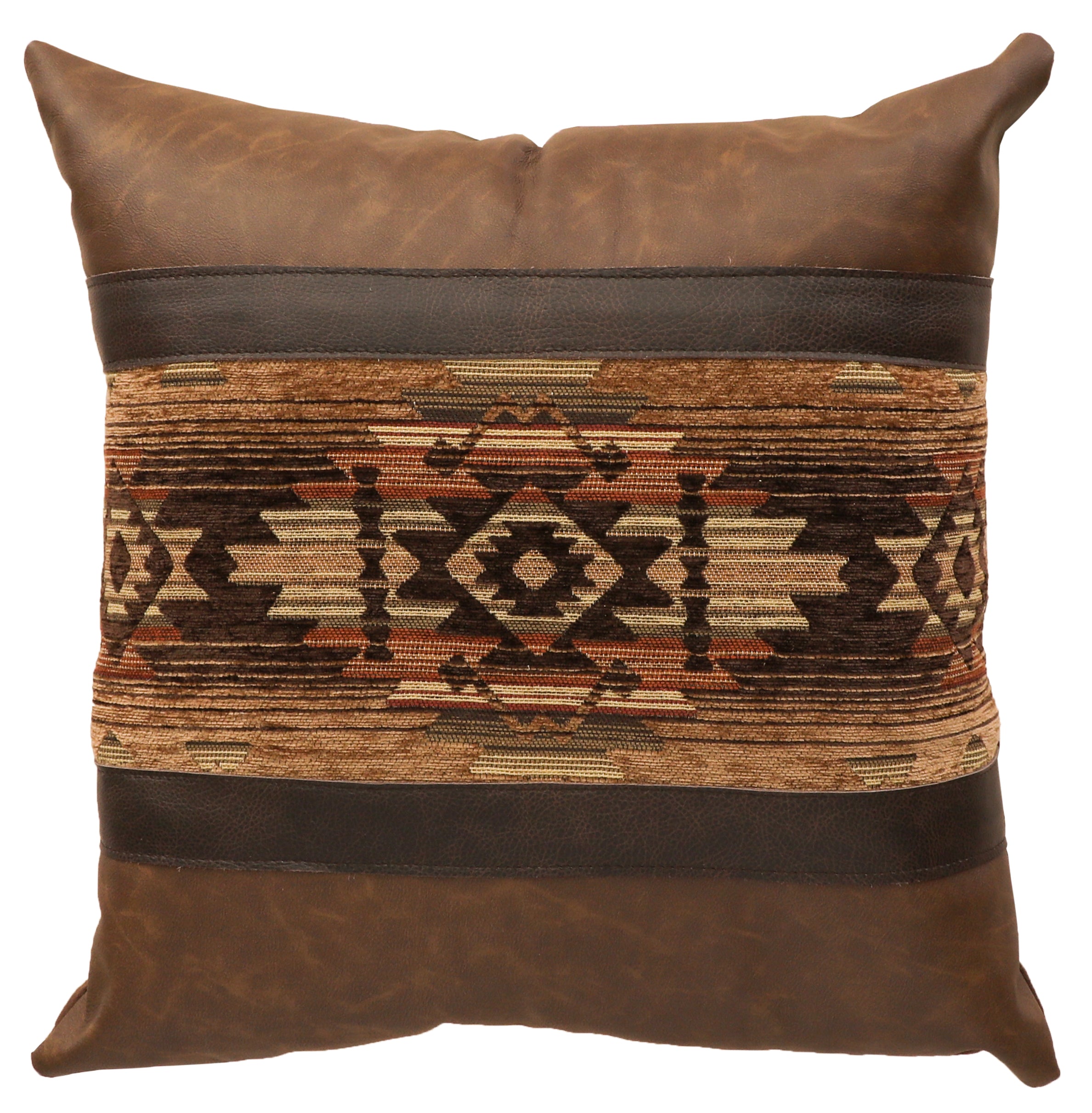 Hitchin' Post Leather Pillow - 18x18