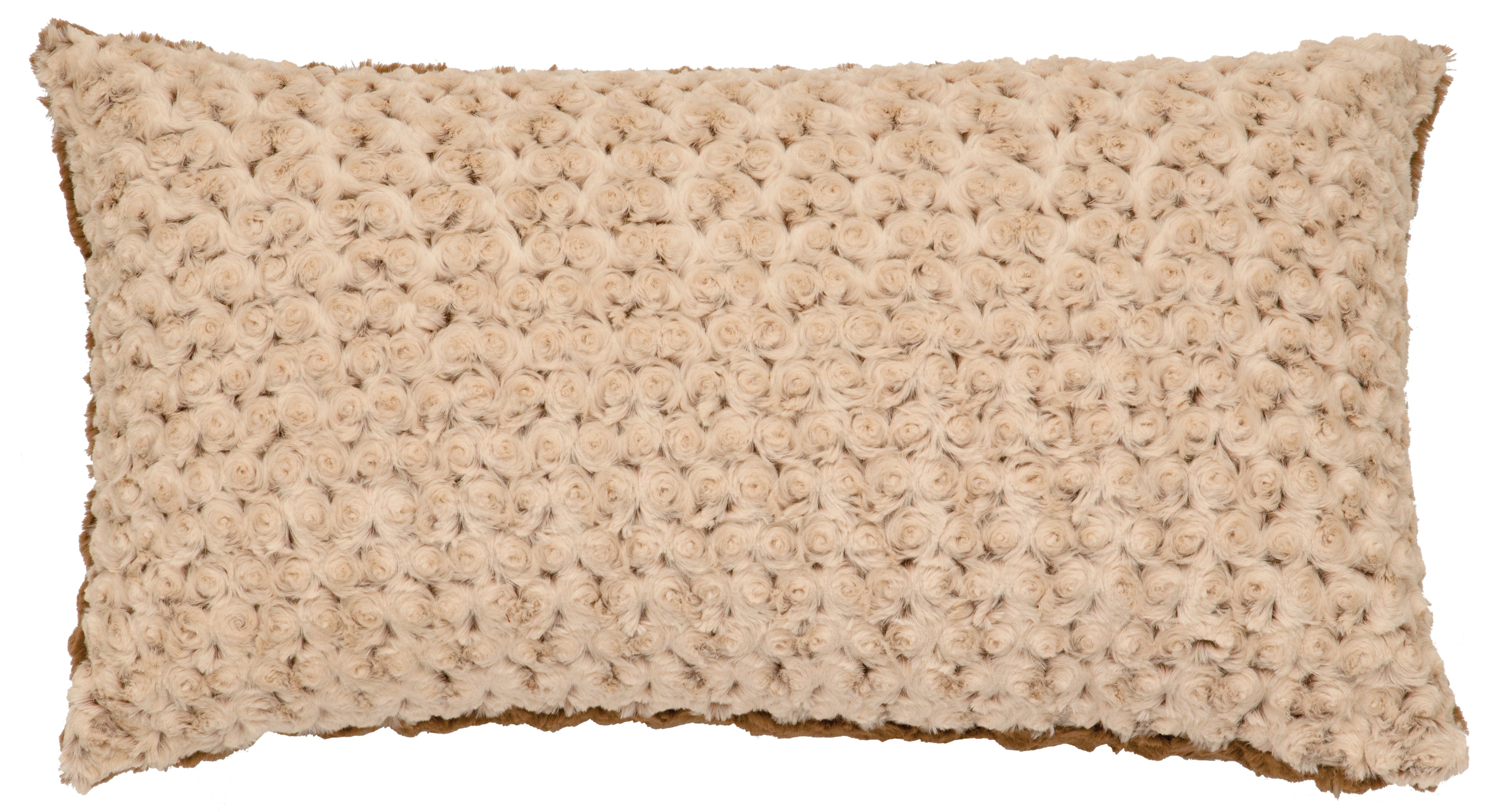 Bella Rosebud Faux Fur Pillow - 14x26