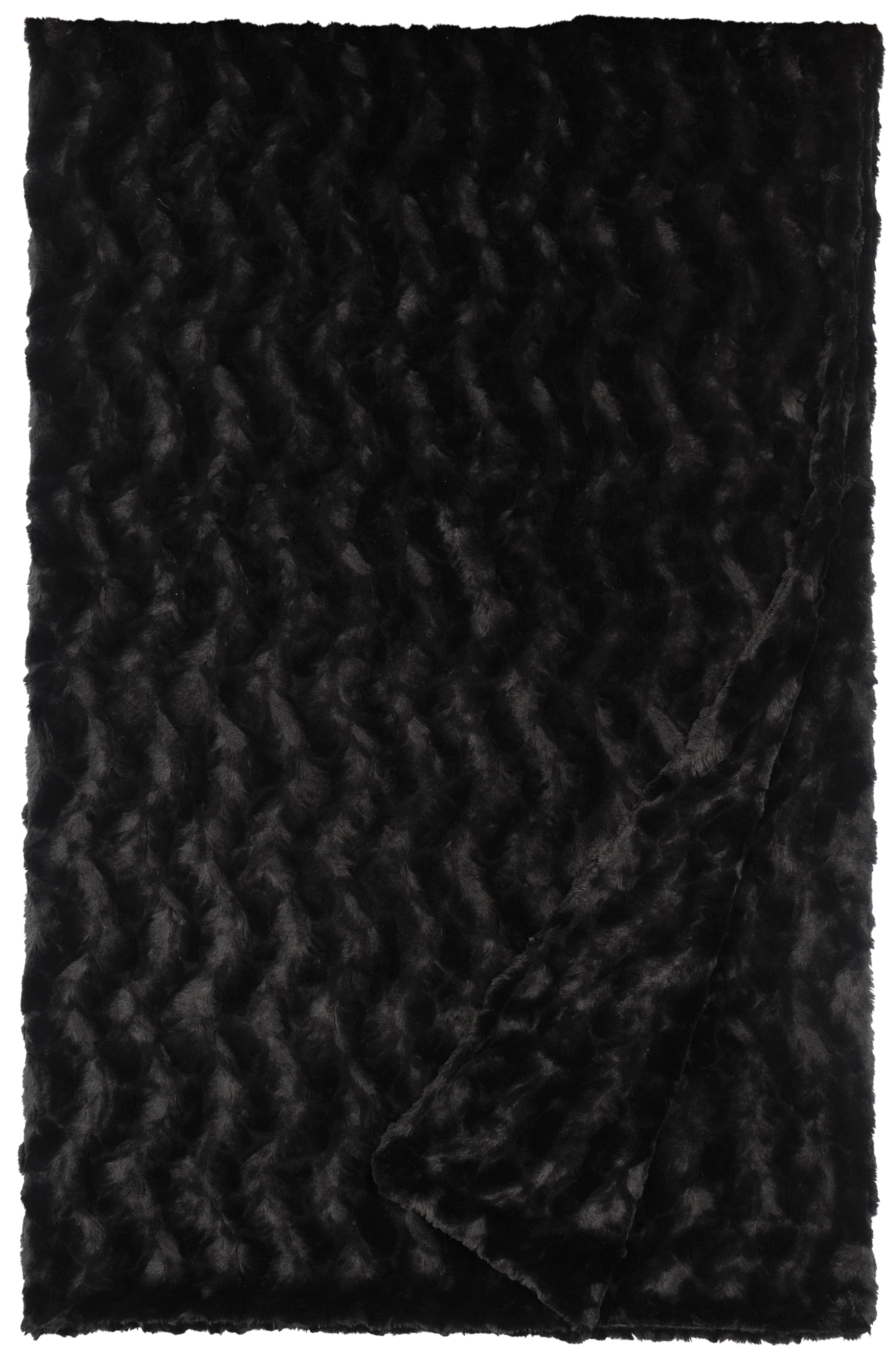 Obsidian Faux Fur Throw