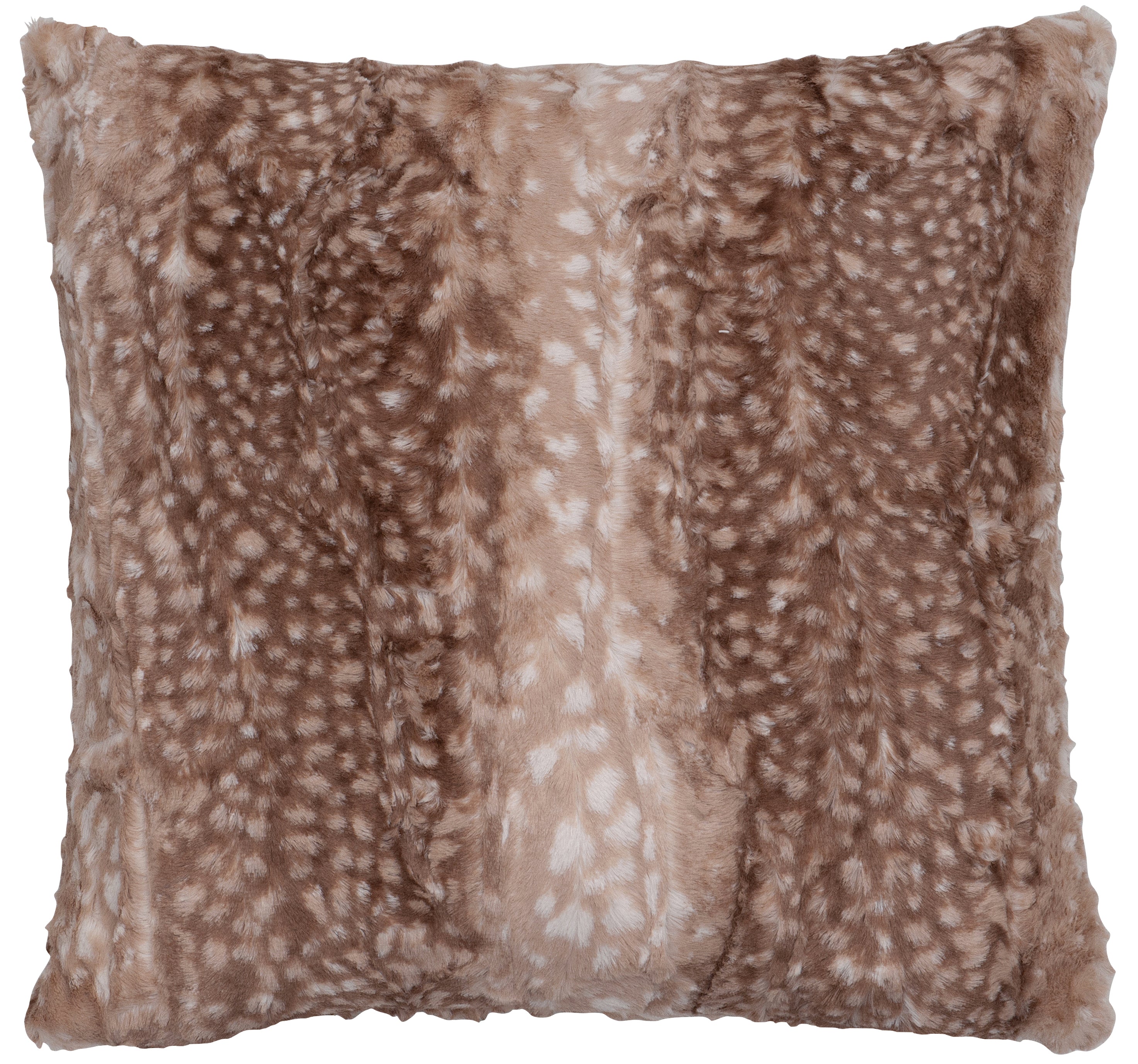 Fawn Tan Faux Fur Pillow - 18x18