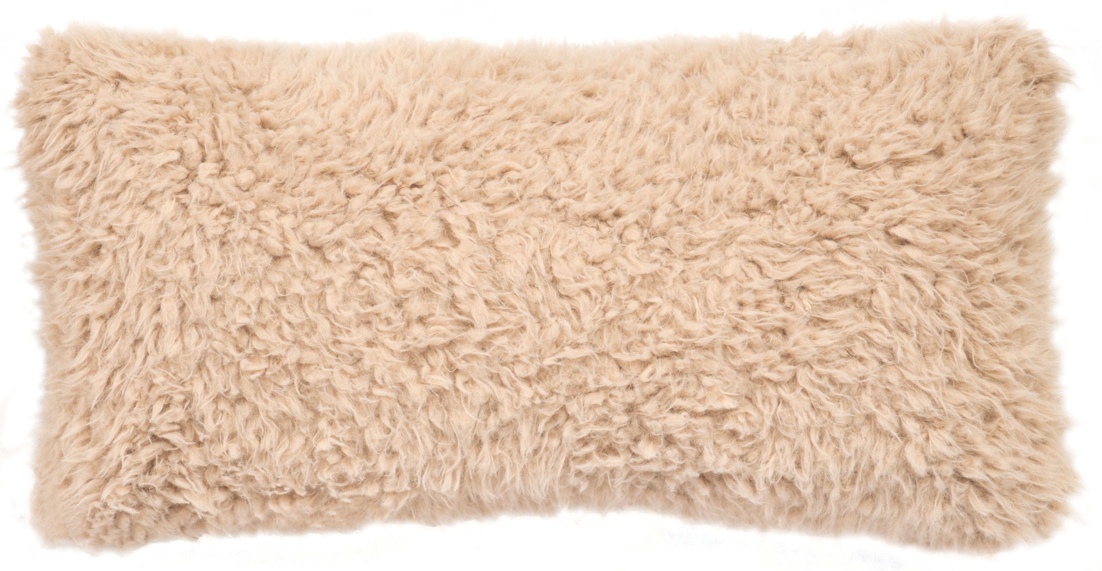 Llama Sand Faux Fur Pillow - 14x26