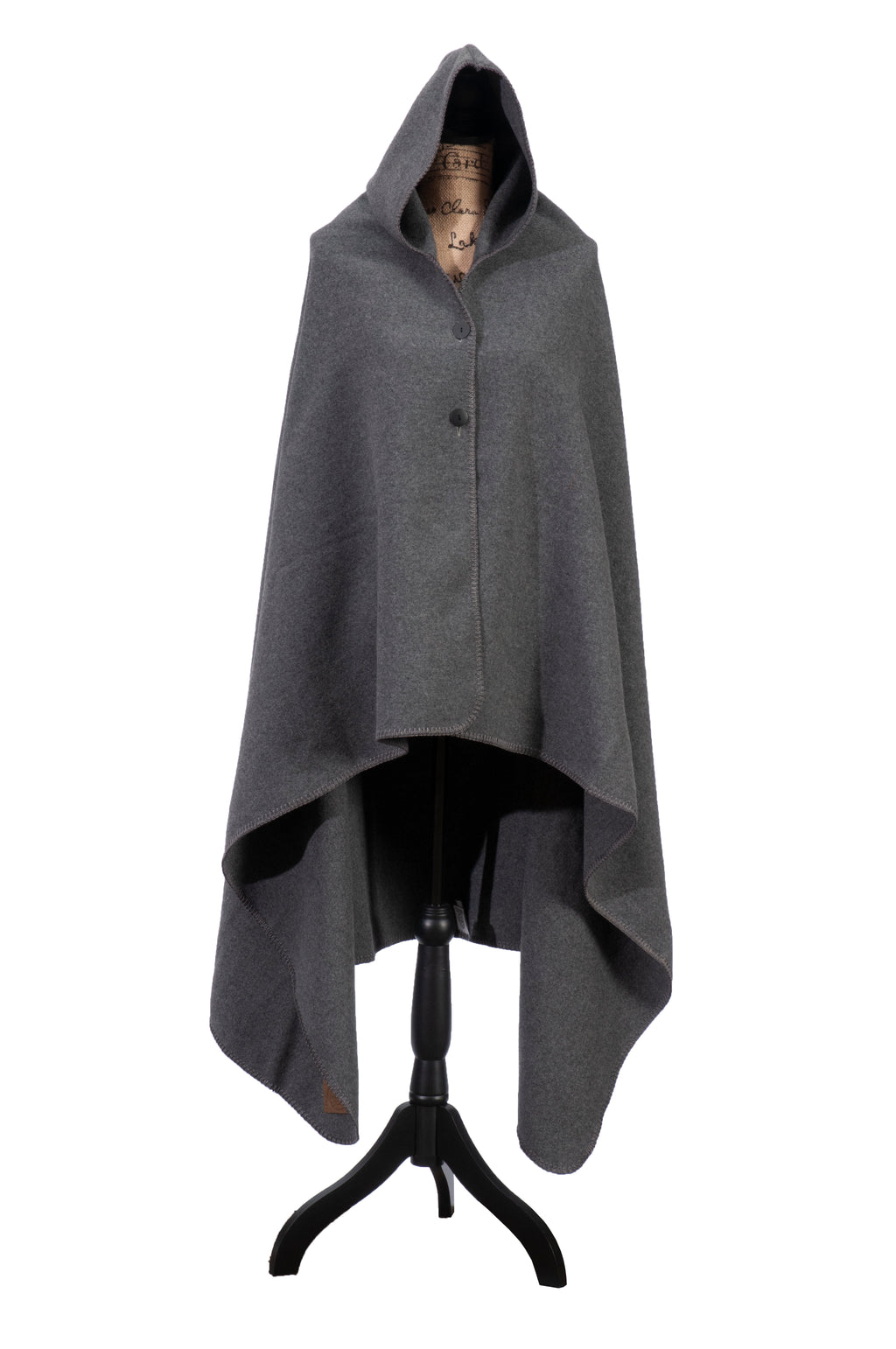 Solid Greystone Hooded Throw