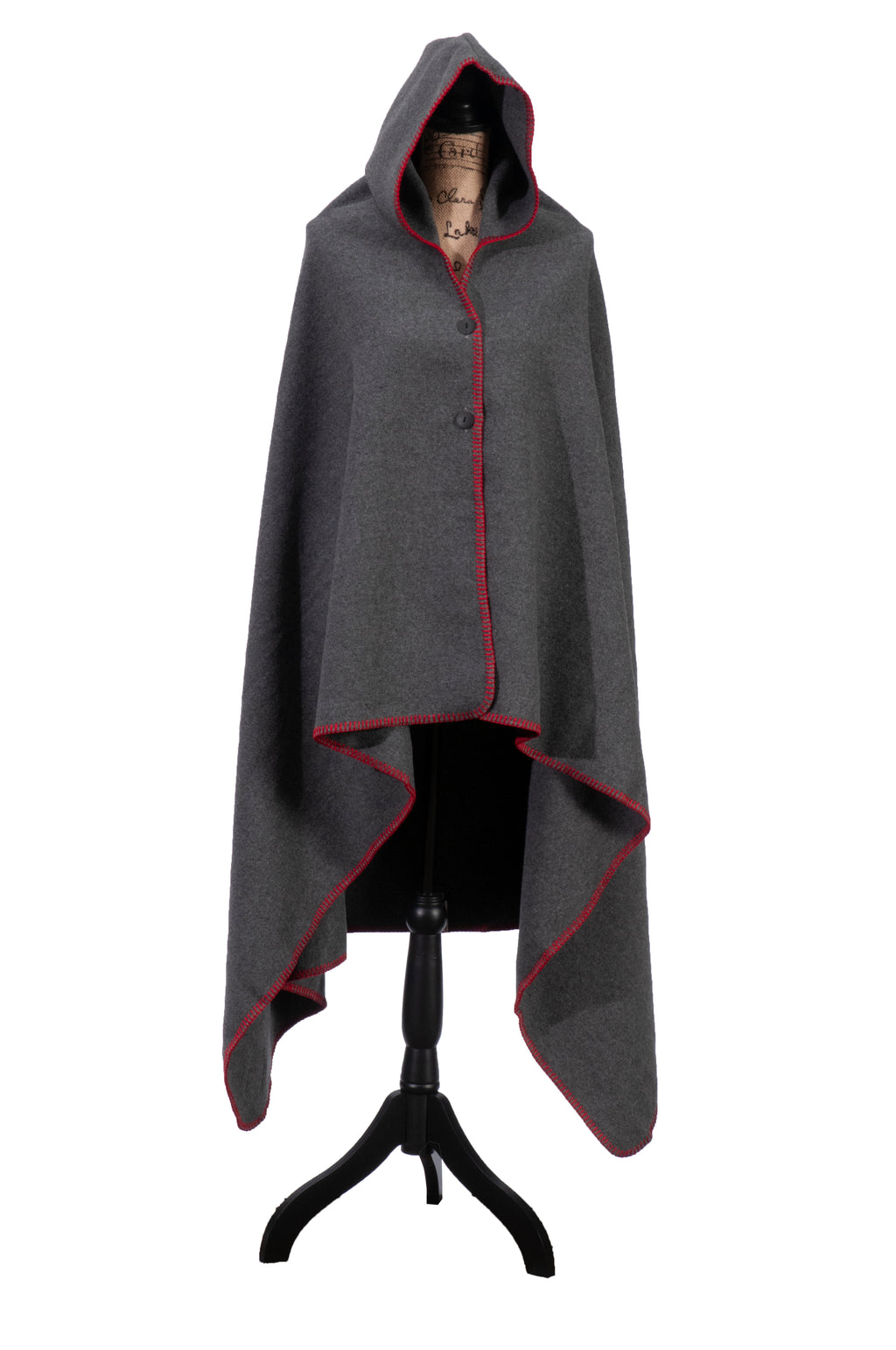 Solid Greystone Red Hooded Throw