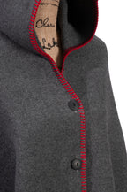 Solid Greystone Red Hooded Throw