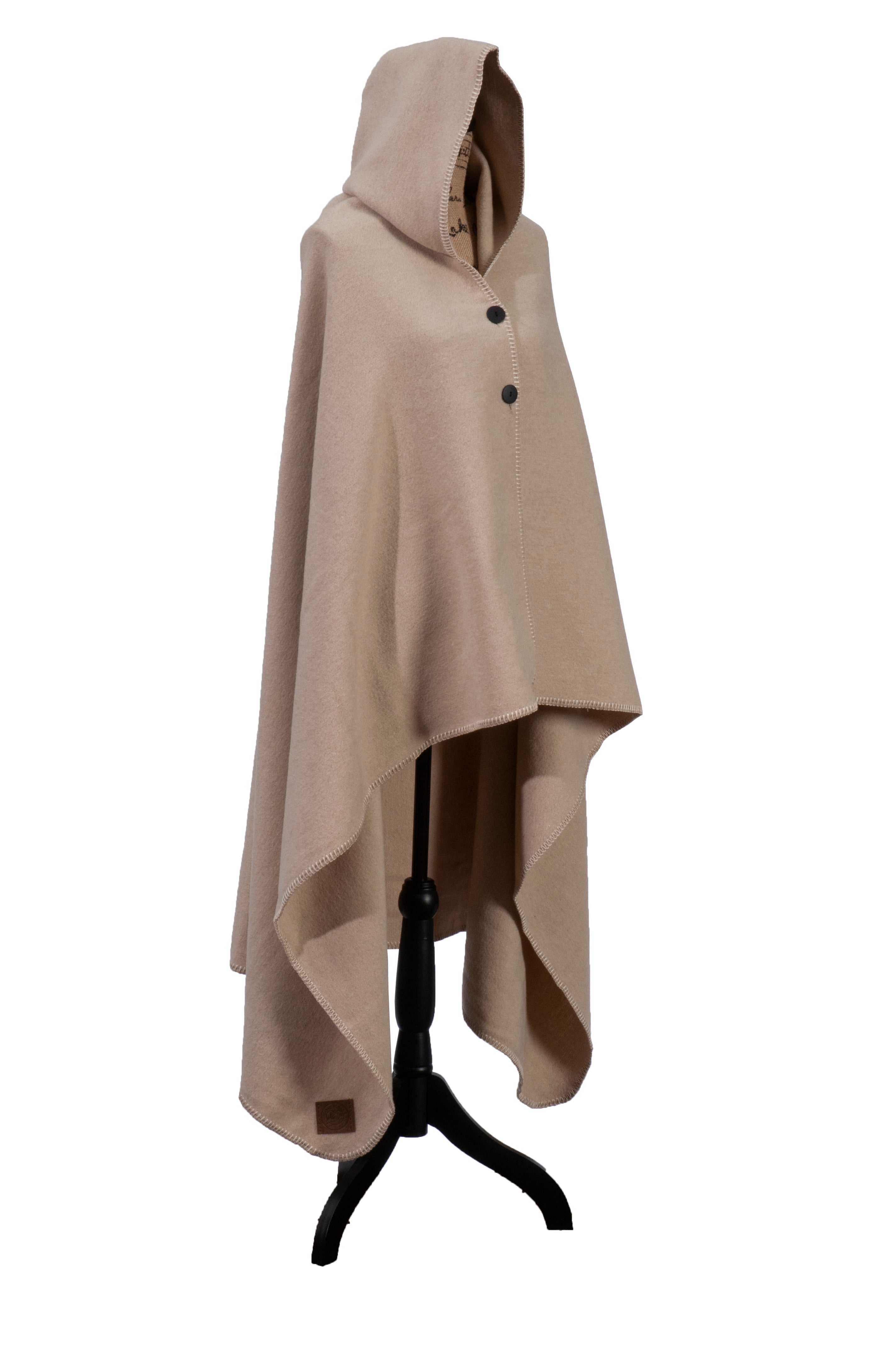 Solid Creme Hooded Throw