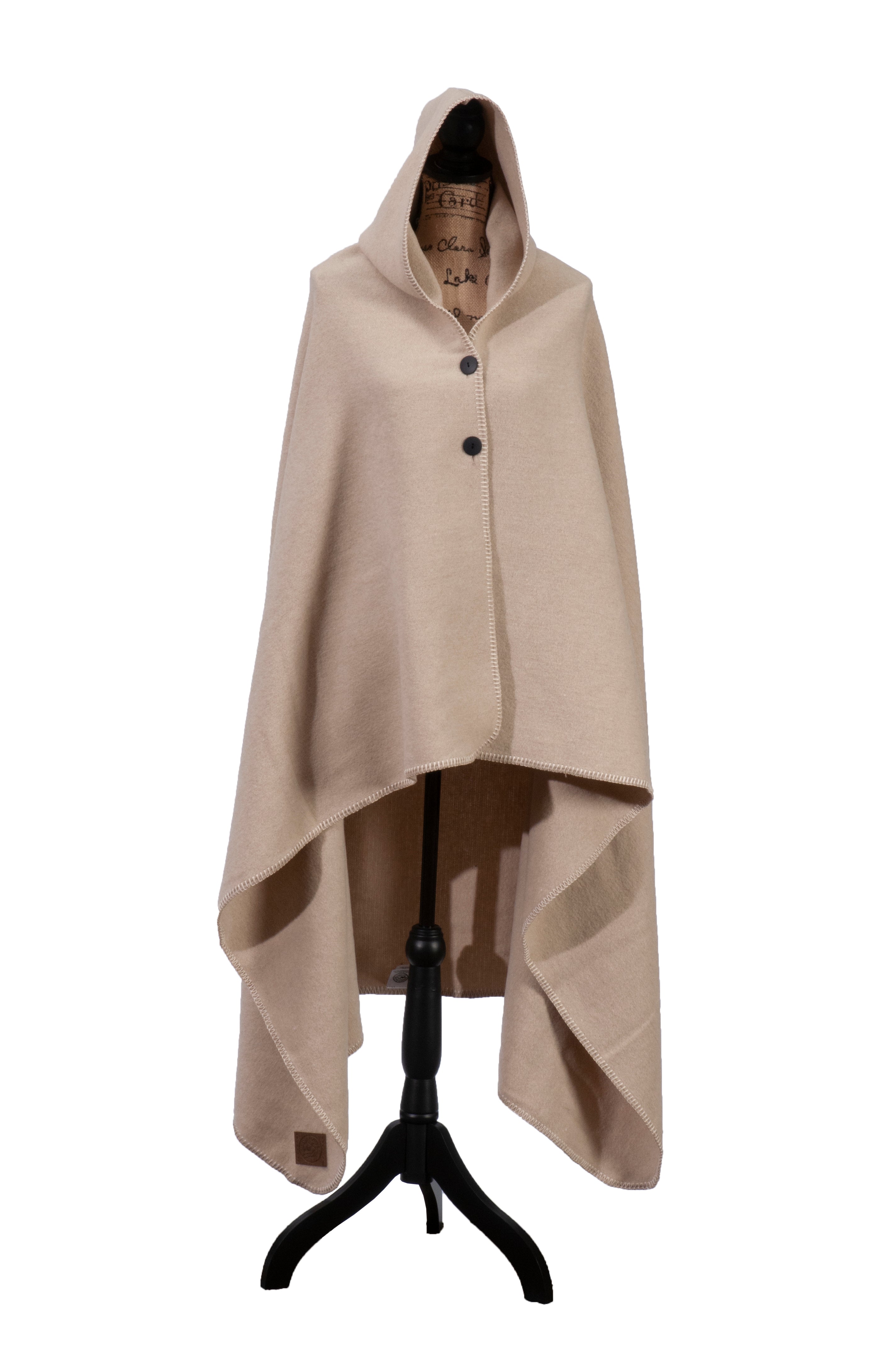 Solid Creme Hooded Throw